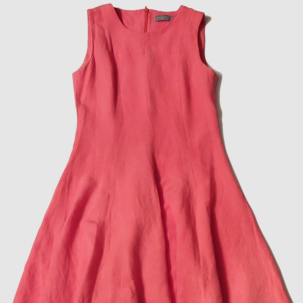Rolando Santana A-Line Linen Dress